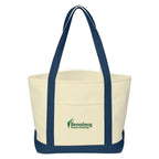 Medium Starboard Recycled Cotton Canvas Tote, 24 oz - Navy - Embroidery