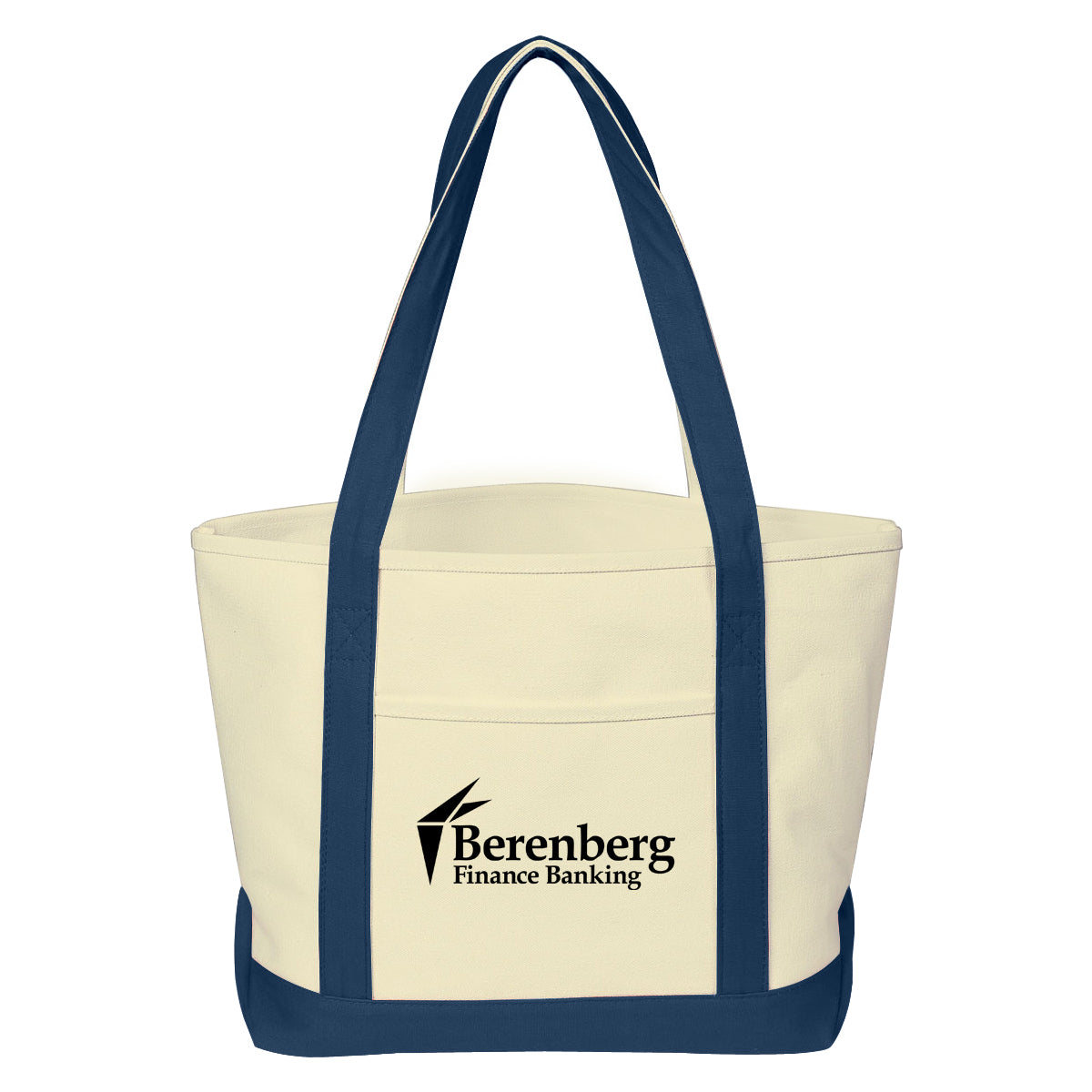 Medium Starboard Recycled Cotton Canvas Tote, 24 oz - Navy - Silk Screen