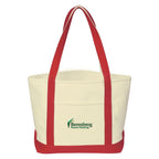 Medium Starboard Recycled Cotton Canvas Tote, 24 oz - Red - Embroidery