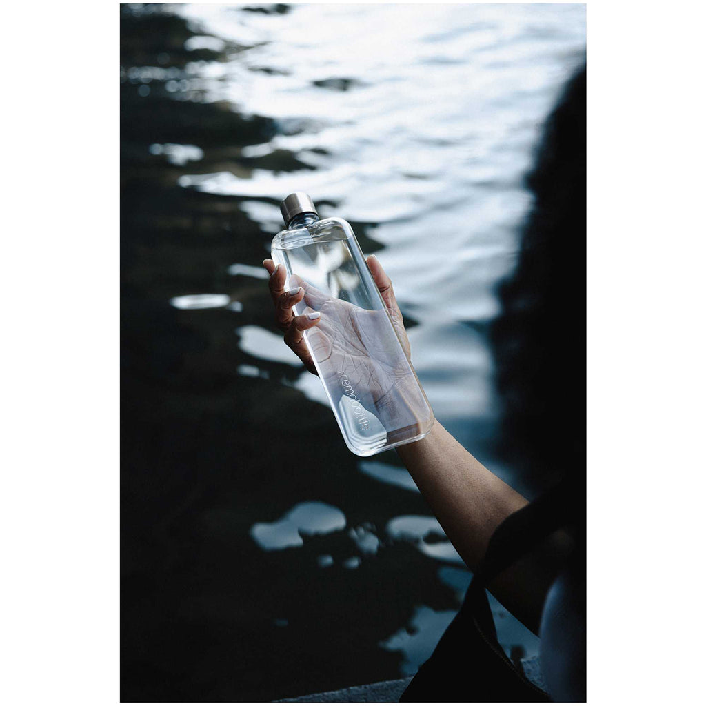 memobottle Slim Flat Water Bottle, 15 oz - Clear - Front Lifestyle 3