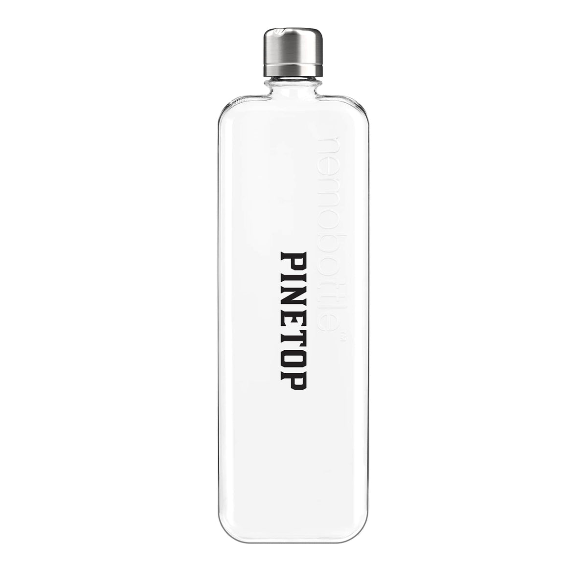 memobottle Slim Flat Water Bottle, 15 oz - Clear - Front
