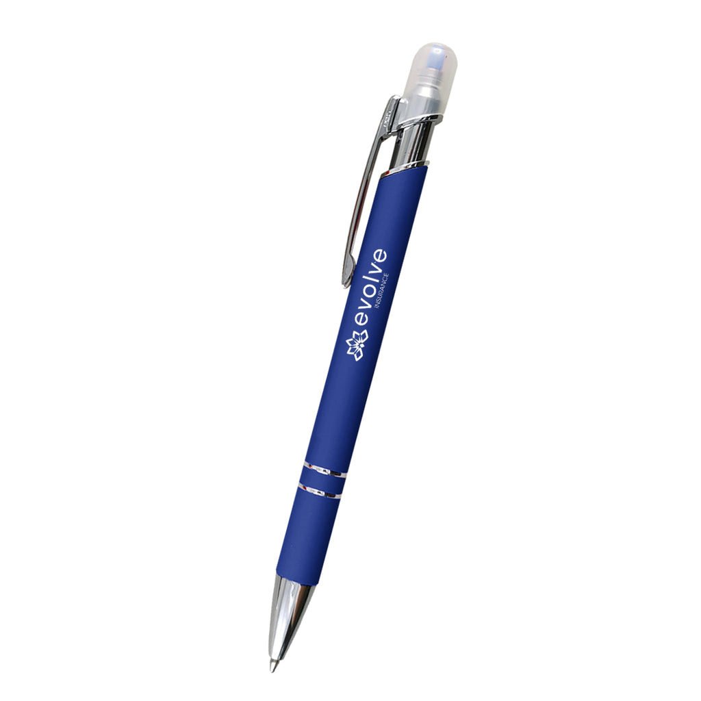 Mia Incline Pen and Highlighter Laser Engraving - Blue - Laser Engraving