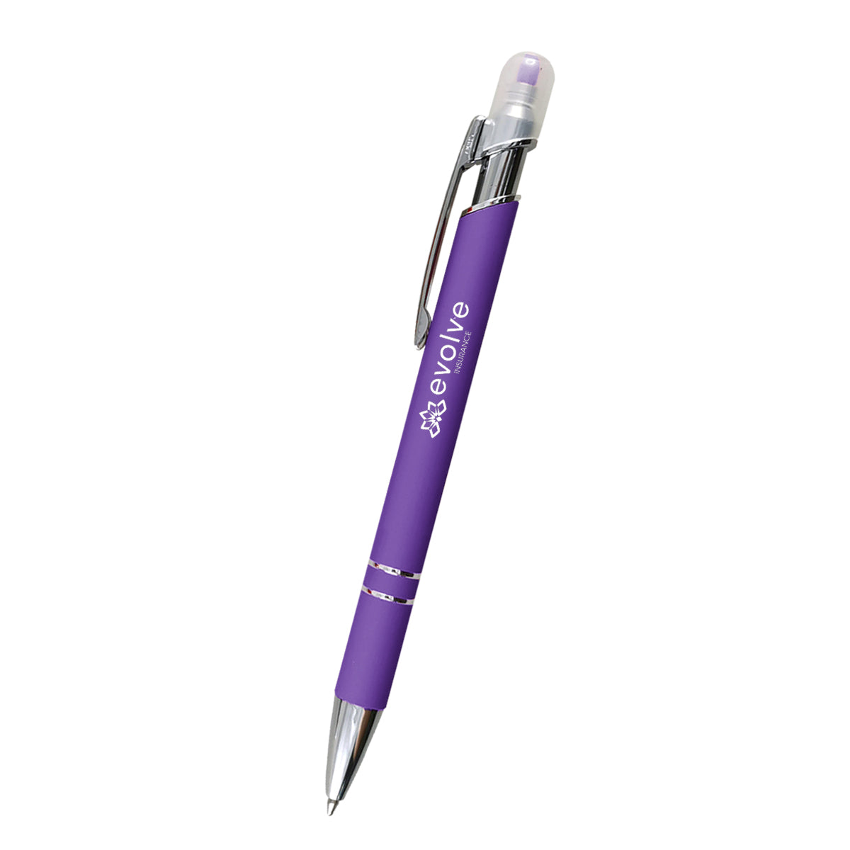 Mia Incline Pen and Highlighter Laser Engraving - Purple - Laser Engraving