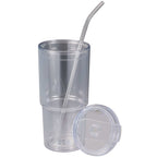 Mia Recycled Acrylic Tumbler with Swivel Lid, 24 oz - Clear - Lid