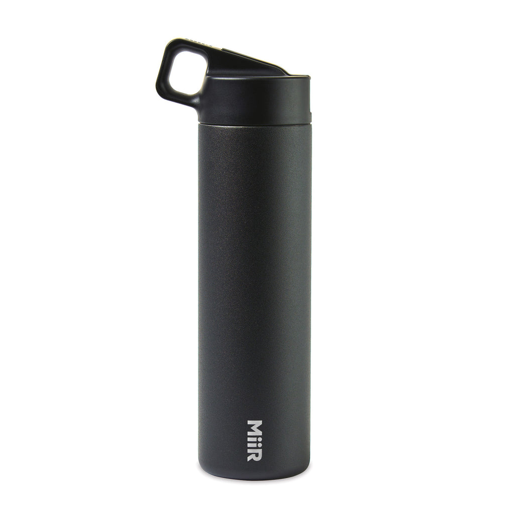 MiiR Wide Mouth Bottle with Leakproof Straw Lid, 20 oz Laser Engraving - Black Powder - View 4