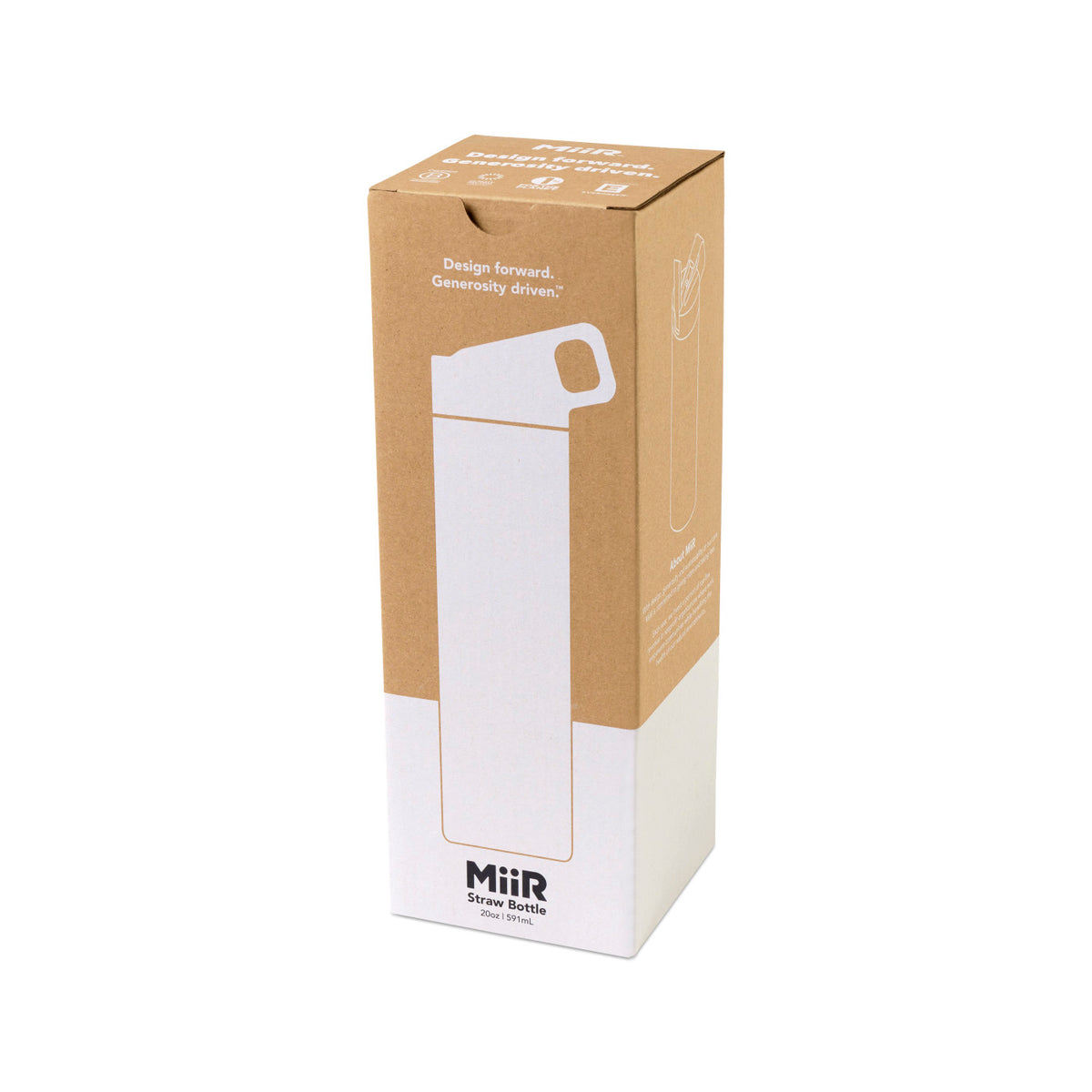 MiiR Wide Mouth Bottle with Leakproof Straw Lid, 20 oz Laser Engraving - White Powder - View 6