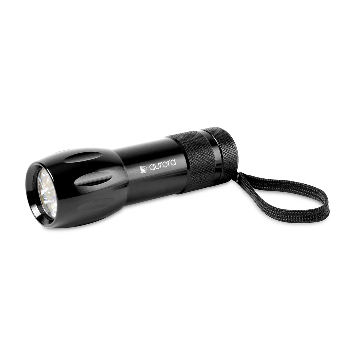 Mini Aluminum LED Flashlight with Strobe - Black - View 1