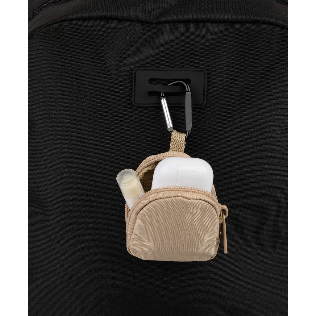 Mini Backpack Bag Charm with Earbud Pocket Full Color - Natural - Propped