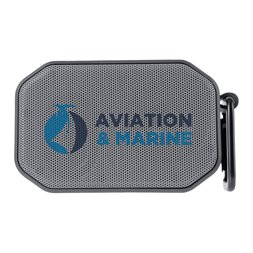 Mini Magnetic Speaker with Carabiner - Gray - Full Color