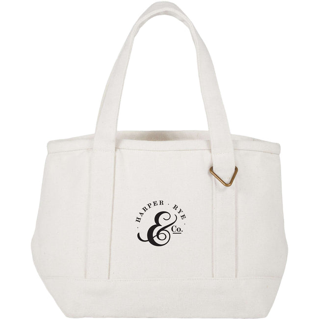Mini Recycled Canvas Souvenir Tote with Brass Ring, 15 oz Full Color