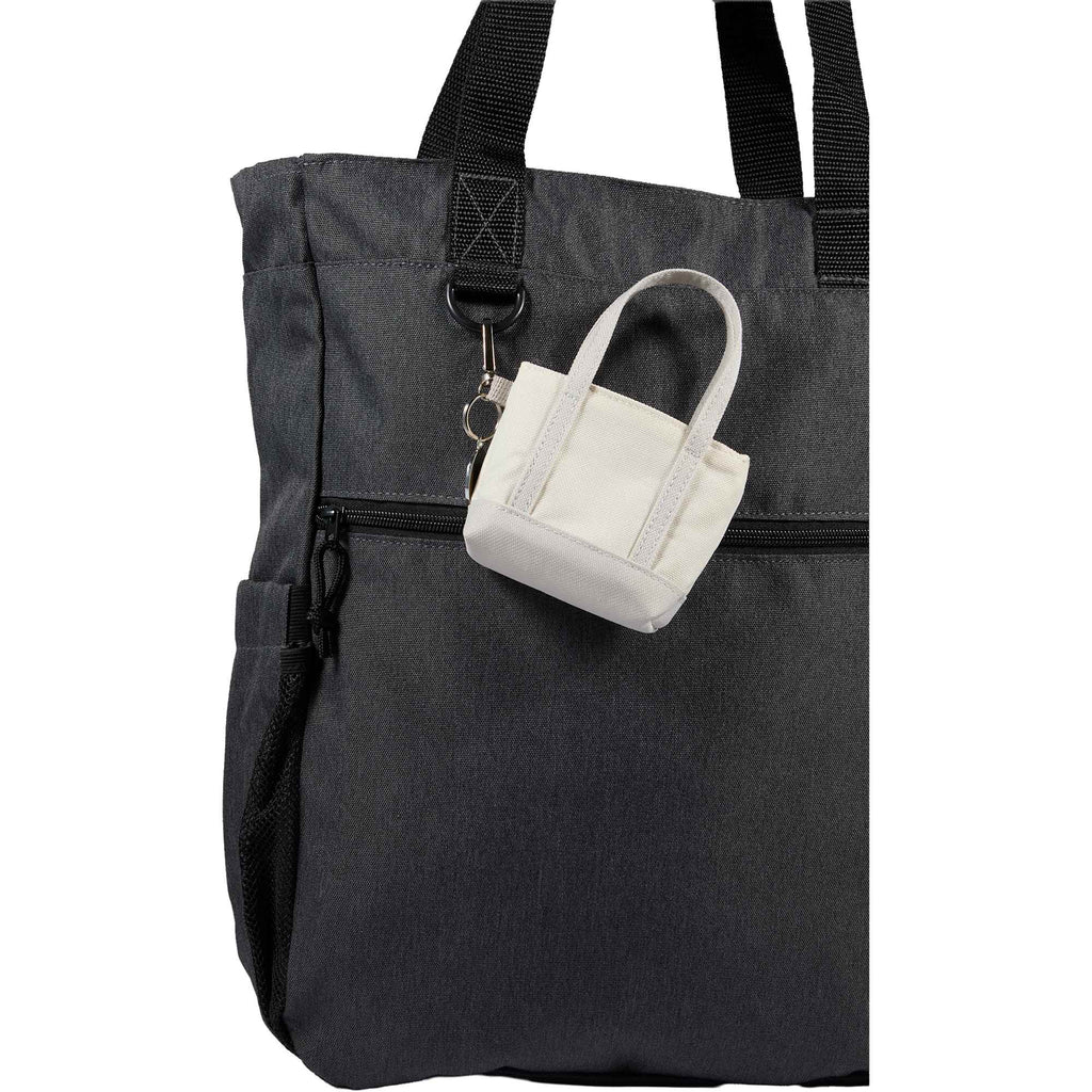 Mini Tote Bag Charm in Recycled Polyester Laser Engraving - Gray - Alternate