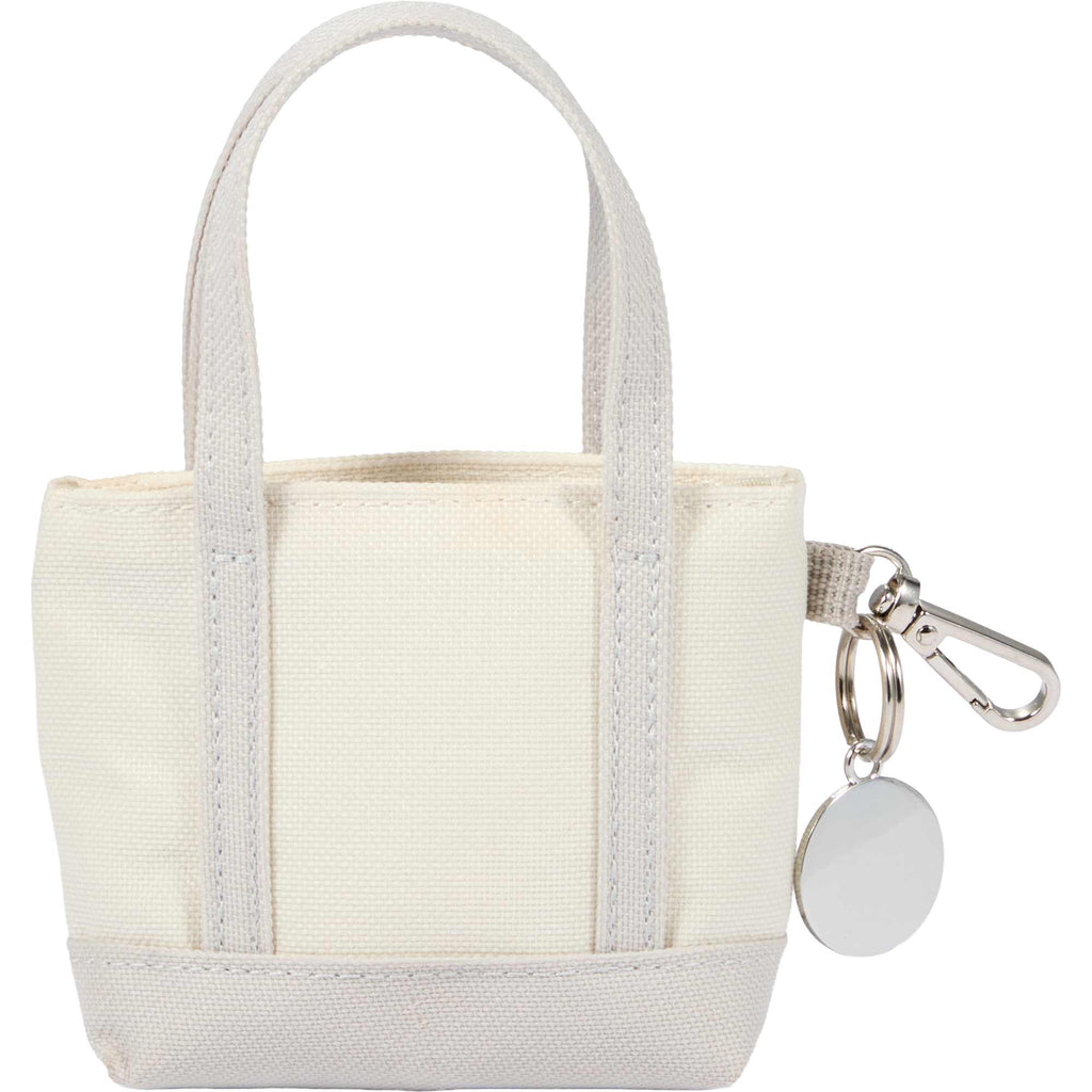 Mini Tote Bag Charm in Recycled Polyester Laser Engraving - Gray - Back