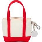 Mini Tote Bag Charm in Recycled Polyester Laser Engraving - RED - Back