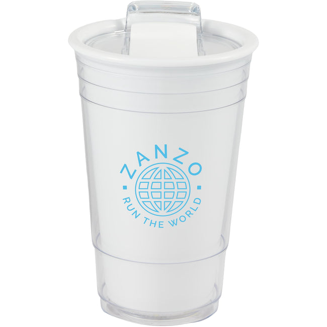 Mipsy Clear Double-Wall Tumbler in Recycled Plastic, 16 oz Full Color
