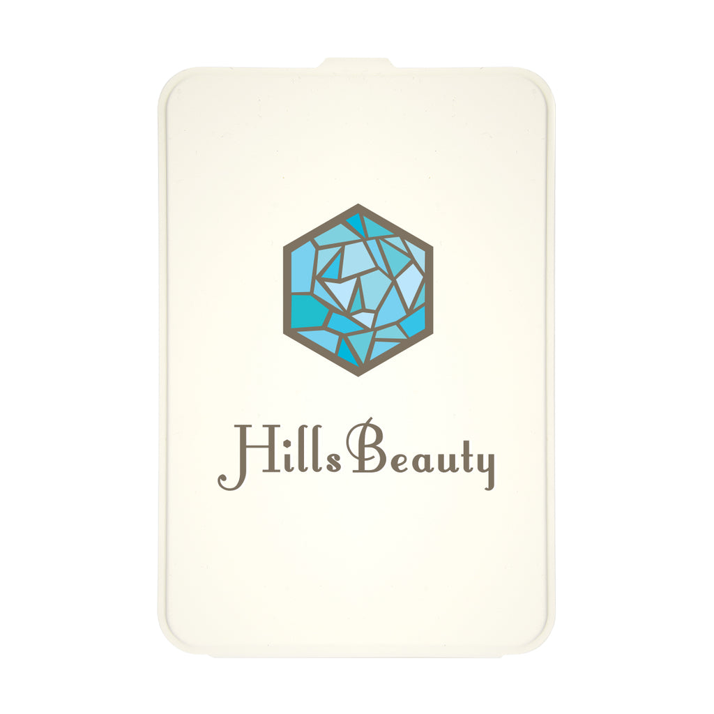 Mirror with an LED Light - White with Silver - Full Color