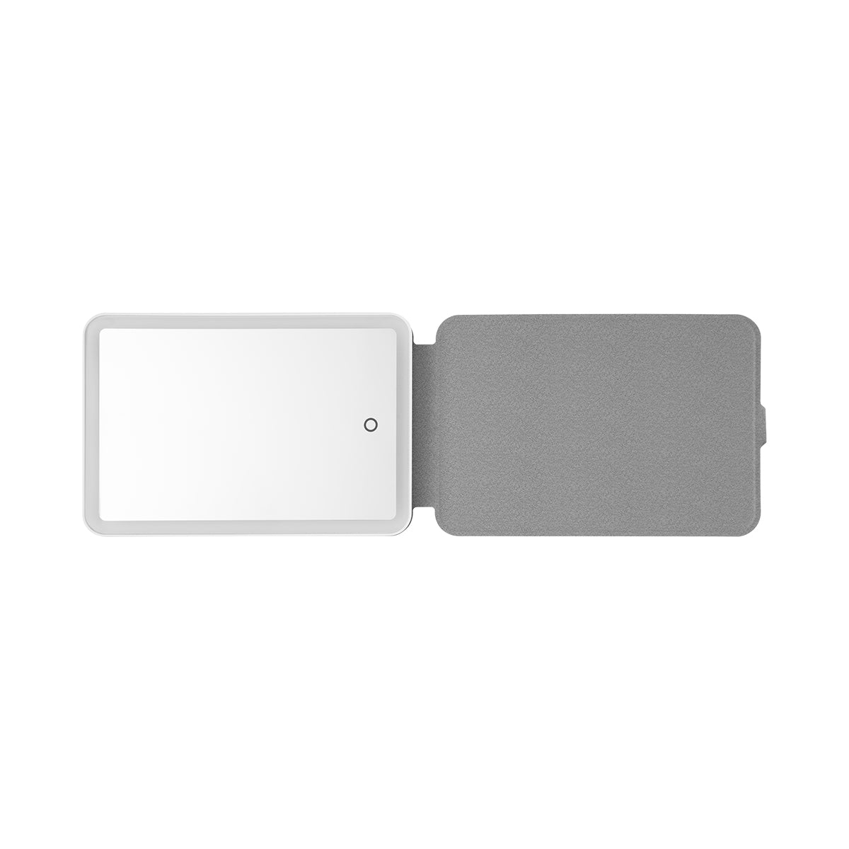 Mirror with an LED Light - White with Silver - Open