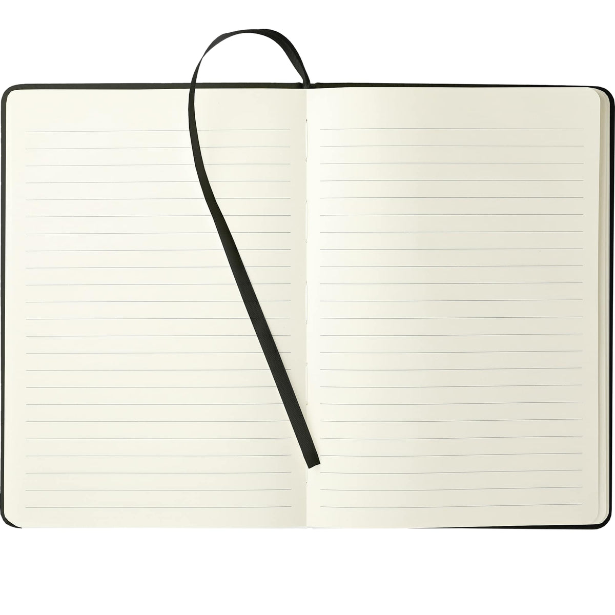 Moda Hardbound Notebook with Phone Pocket, 6 x 8 Inches - Black - Front 2