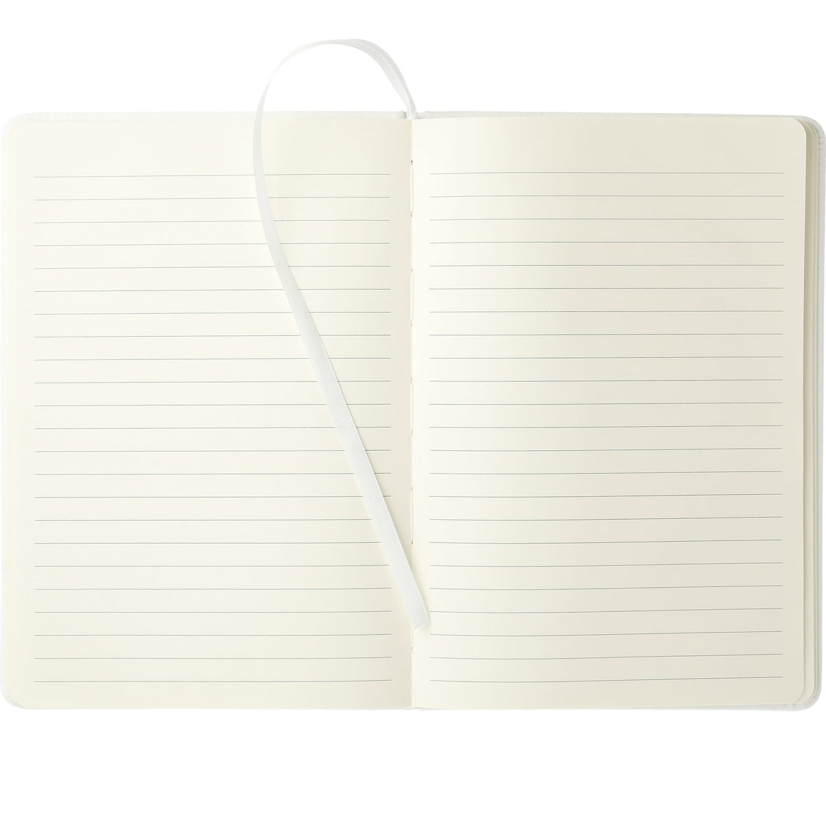 Moda Hardbound Notebook with Phone Pocket, 6 x 8 Inches - White - Front 2