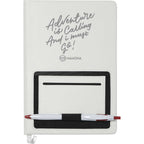 Moda Hardbound Notebook with Phone Pocket, 6 x 8 Inches - White - Front