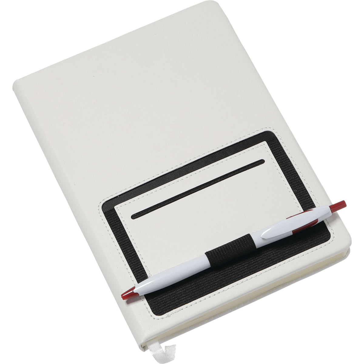 Moda Hardbound Notebook with Phone Pocket, 6 x 8 Inches - White - Photo 4