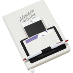 Moda Hardbound Notebook with Phone Pocket, 6 x 8 Inches - White - Photo
