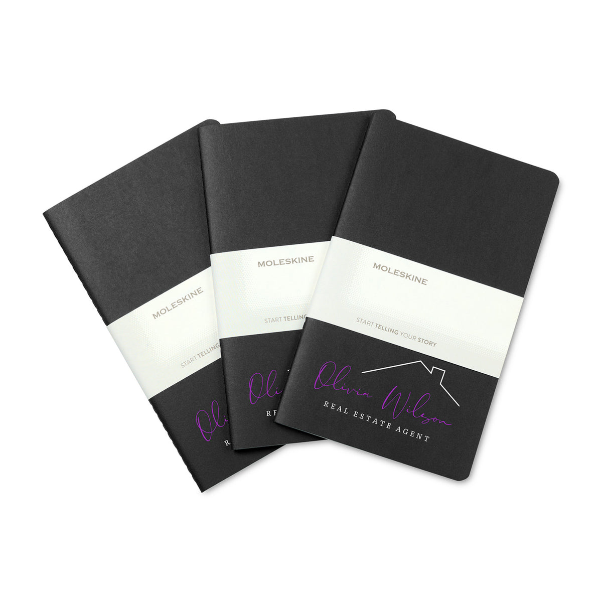 Moleskine Cahier Journal Three Pack, Large Debossing - Black - View 1