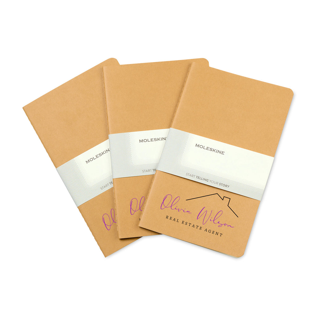 Moleskine Cahier Journal Three Pack, Large Debossing - Kraft - View 1
