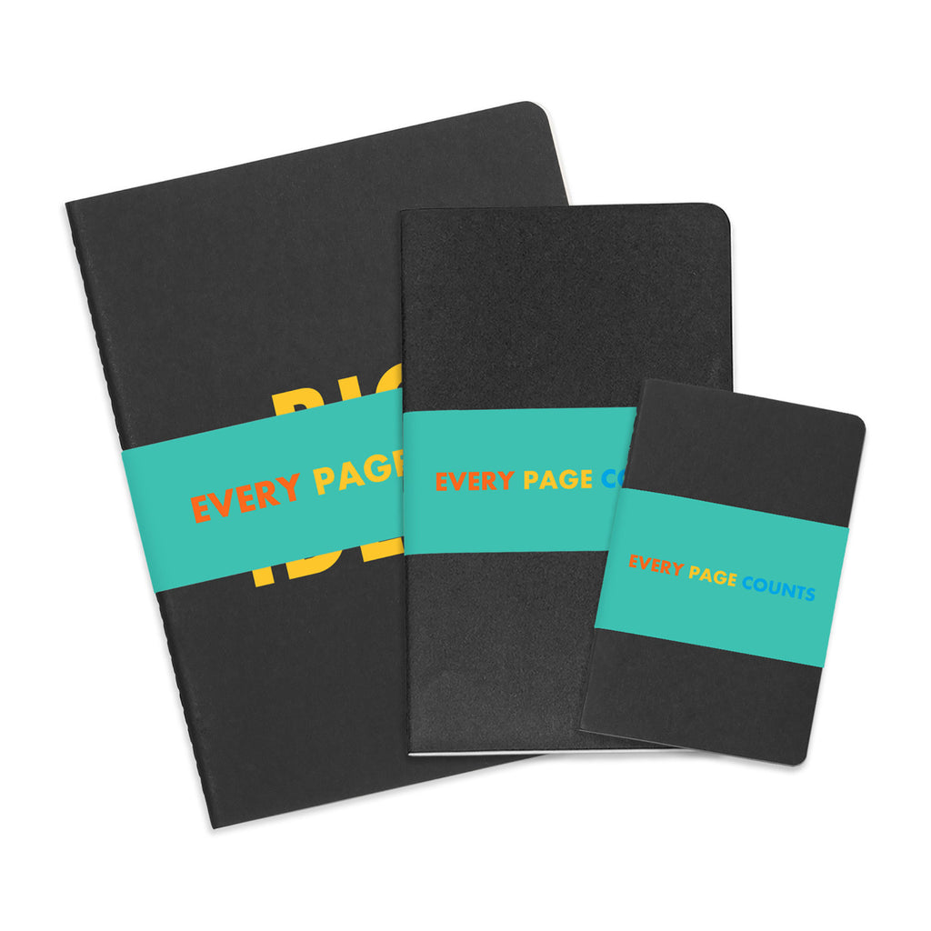 Moleskine Cahier Journals in a Gift Box, Assorted Sizes Debossing - Black - View 3