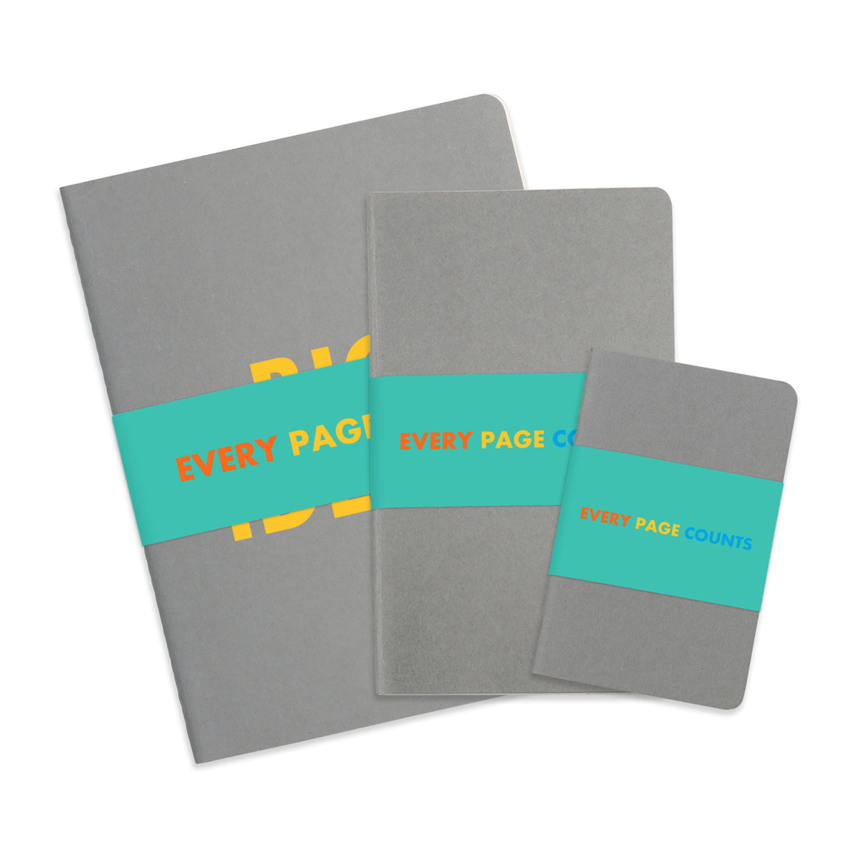 Moleskine Cahier Journals in a Gift Box, Assorted Sizes Debossing - Pebble Grey - View 3