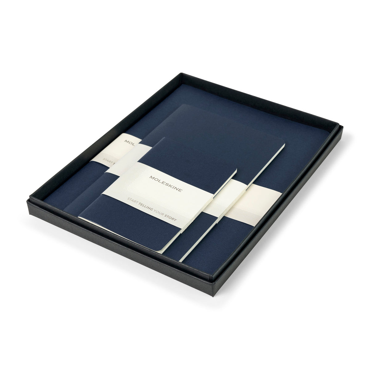 Moleskine Cahier Journals in a Gift Box, Assorted Sizes Debossing - Sapphire Blue - View 1