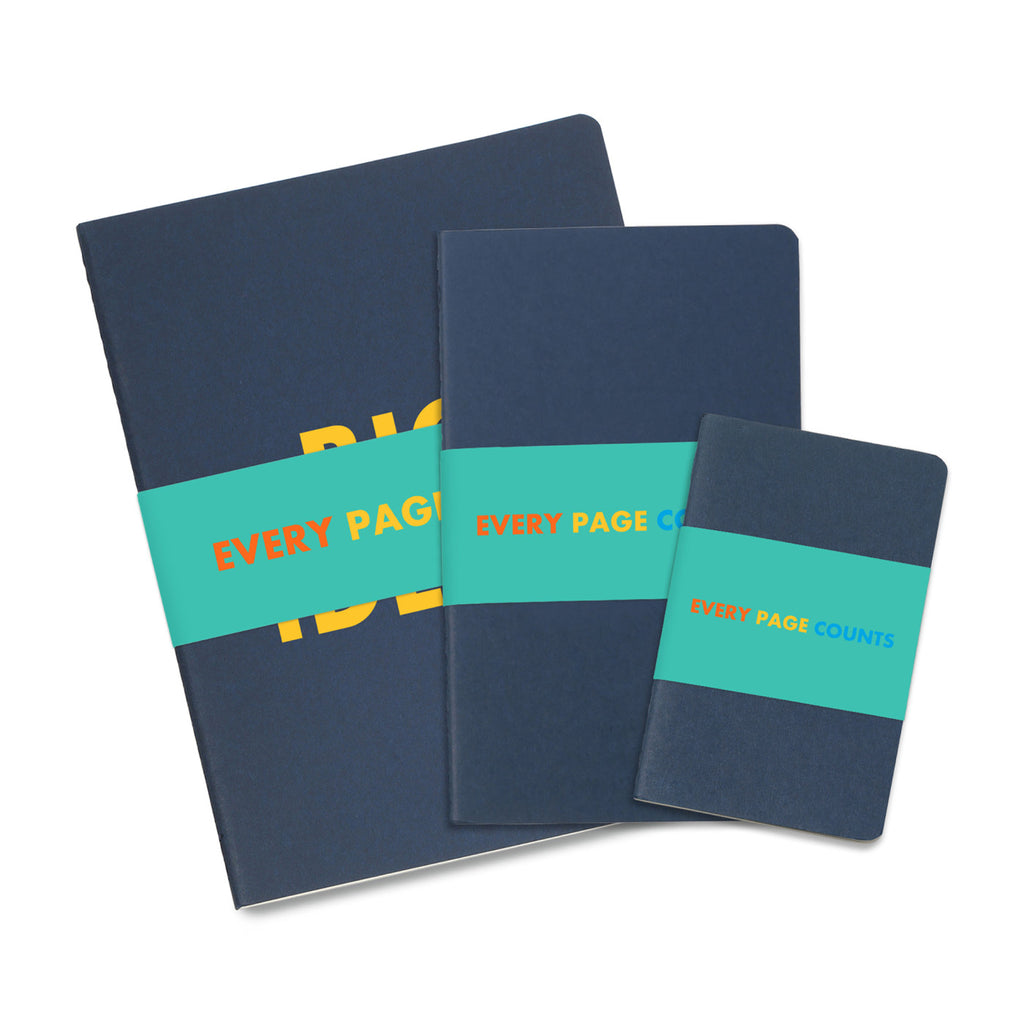 Moleskine Cahier Journals in a Gift Box, Assorted Sizes Debossing - Sapphire Blue - View 3
