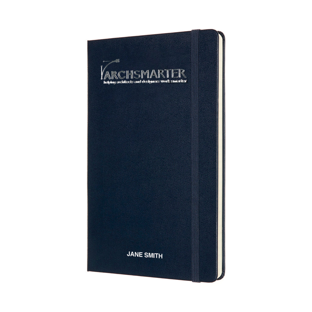 Moleskine Hard Cover Double Layout Notebook, Large Debossing - Sapphire Blue - View 3