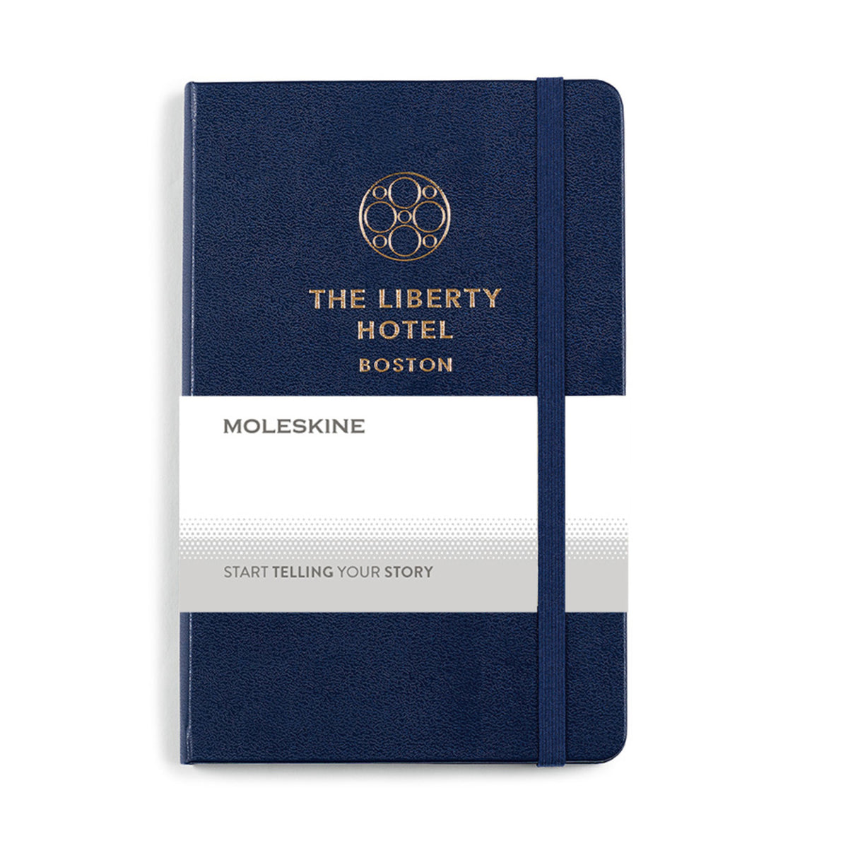 Moleskine Hard Cover Ruled Notebook, Medium Debossing - Navy Blue - View 2