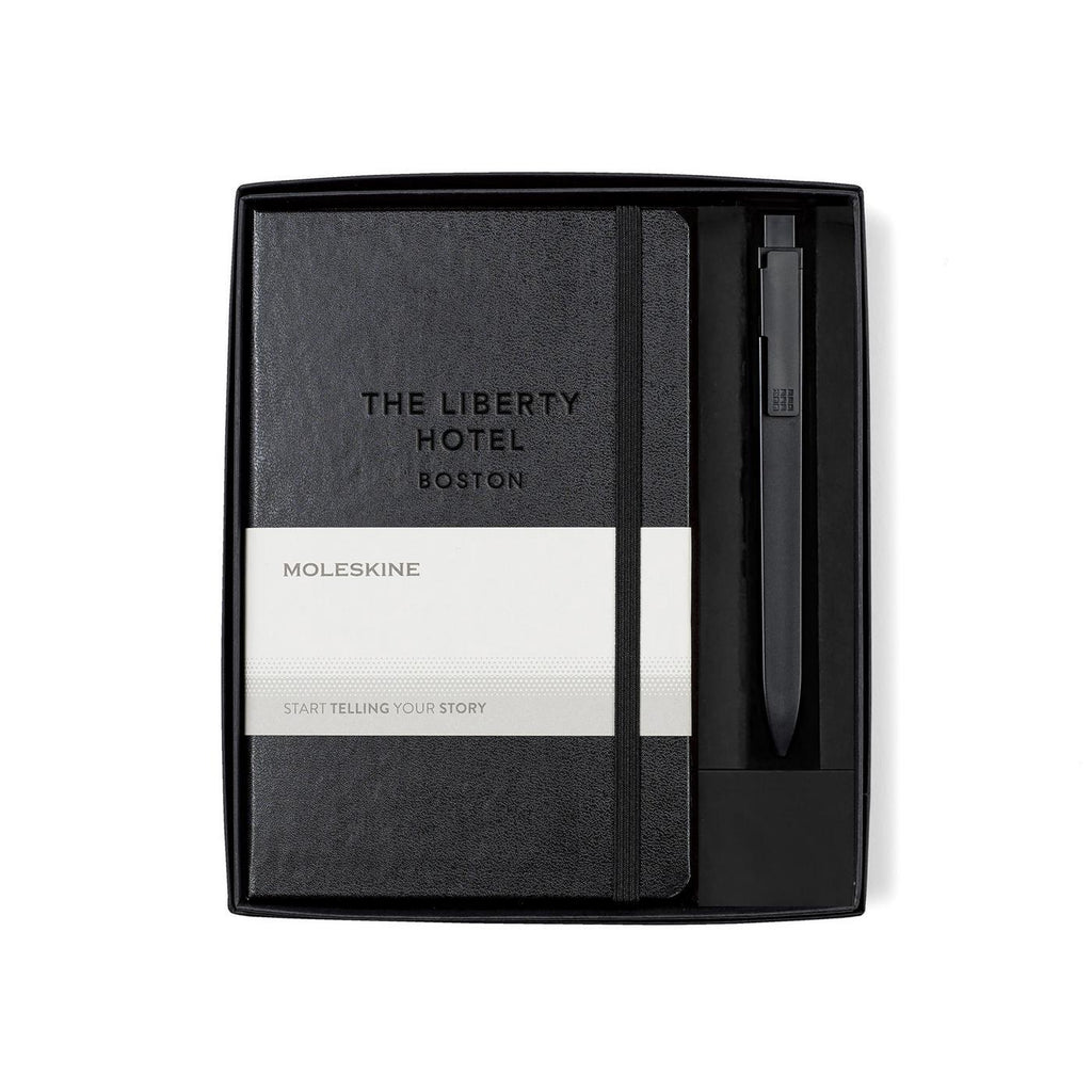 Moleskine Notebook and GO Pen Gift Set, Medium Laser Engraving - Black - View 2