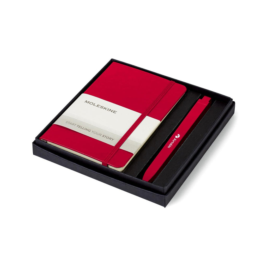 Moleskine Notebook and GO Pen Gift Set, Pocket Laser Engraving - Scarlet Red - View 1