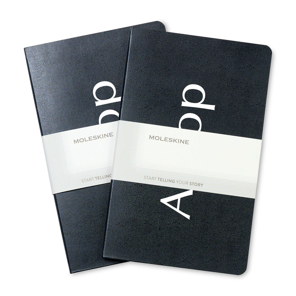 Moleskine Volant Journal Two Pack, Large Debossing - Black - View 1