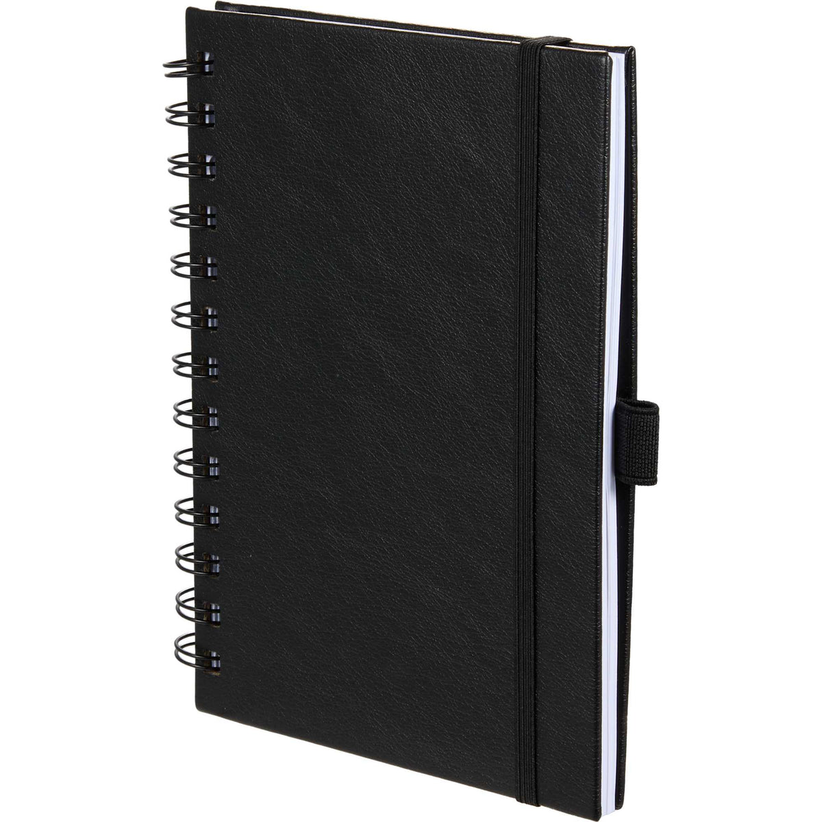 Morano Marbled Spiral Journal, 5 x 7 Inches Debossing - Black - Left Angle