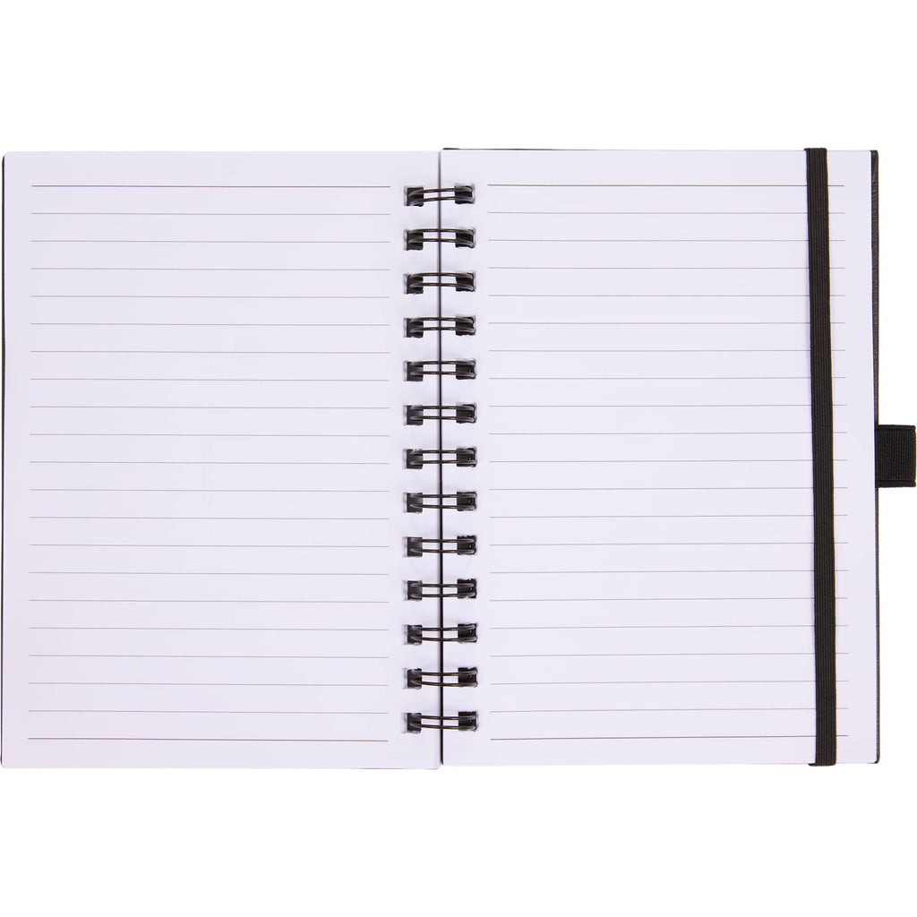 Morano Marbled Spiral Journal, 5 x 7 Inches Debossing - Black - Open