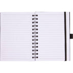 Morano Marbled Spiral Journal, 5 x 7 Inches Debossing - Black - Open