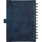 Morano Marbled Spiral Journal, 5 x 7 Inches Debossing - Navy - Back