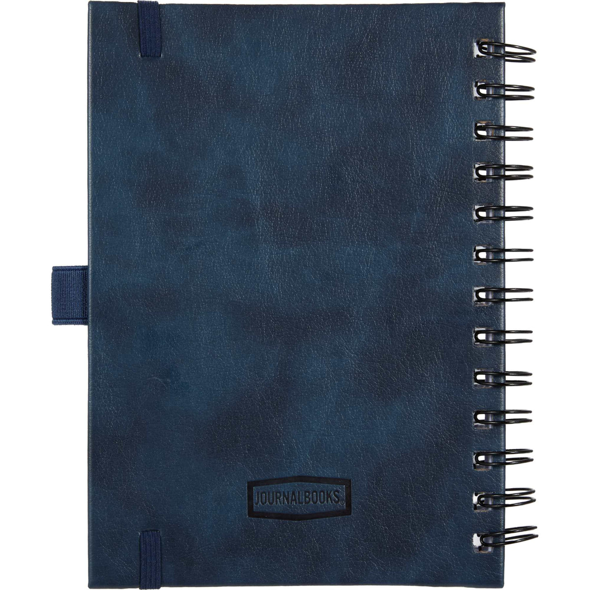 Morano Marbled Spiral Journal, 5 x 7 Inches Debossing - Navy - Back