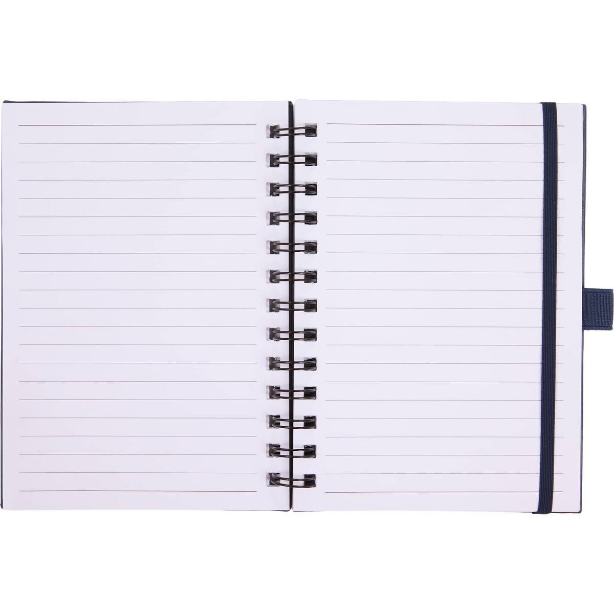 Morano Marbled Spiral Journal, 5 x 7 Inches Debossing - Navy - Open