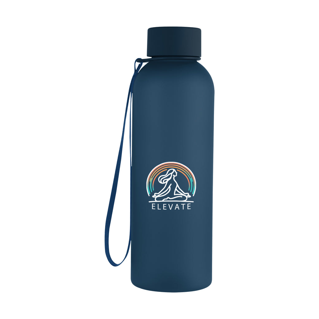Morgan Rubberized Bottle with Carry Strap, 20 oz - Navy - Colorbrite