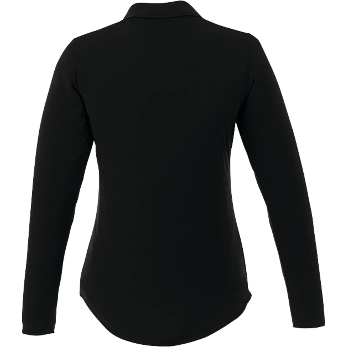 Mori Long Sleeve Performance Polo for Women Embroidery - Black - Back Flat
