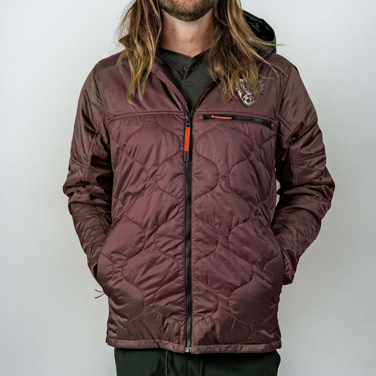 Mountain Standard Primaloft Jacket, Backroads - Red Wine/Ox Blood - Patch