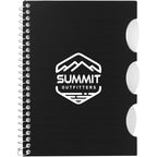 Multitask Notebook with Tabs and Recycled Cover, 4 x 6 Inches - Black - Front