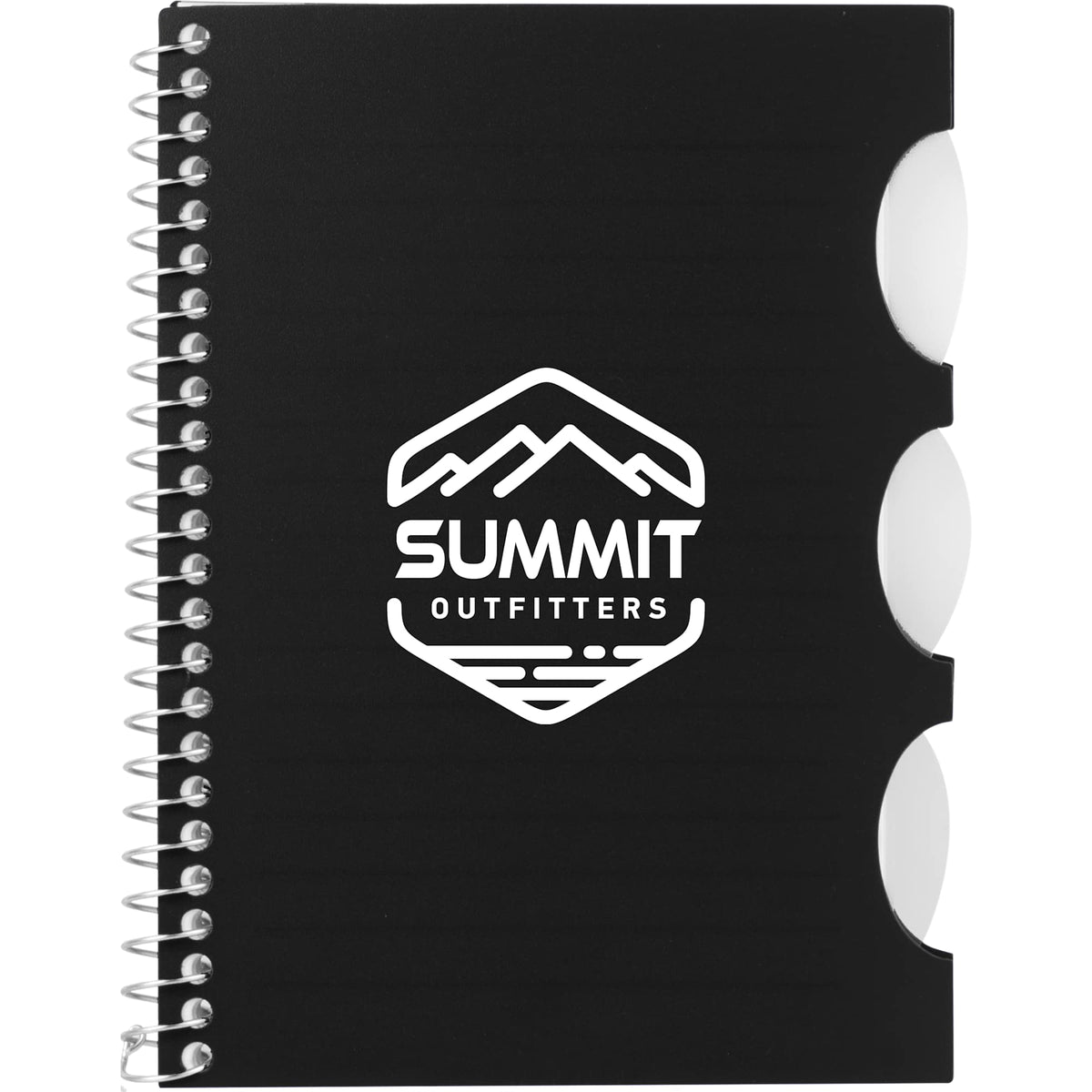 Multitask Notebook with Tabs and Recycled Cover, 4 x 6 Inches - Black - Front