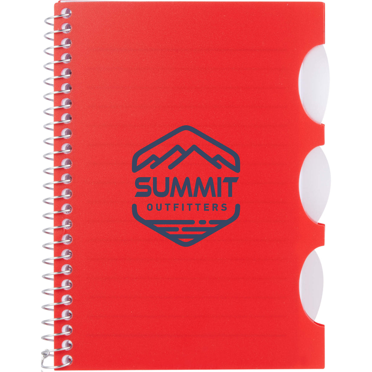 Multitask Notebook with Tabs and Recycled Cover, 4 x 6 Inches - Red - Front