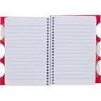 Multitask Notebook with Tabs and Recycled Cover, 4 x 6 Inches - Red - Open