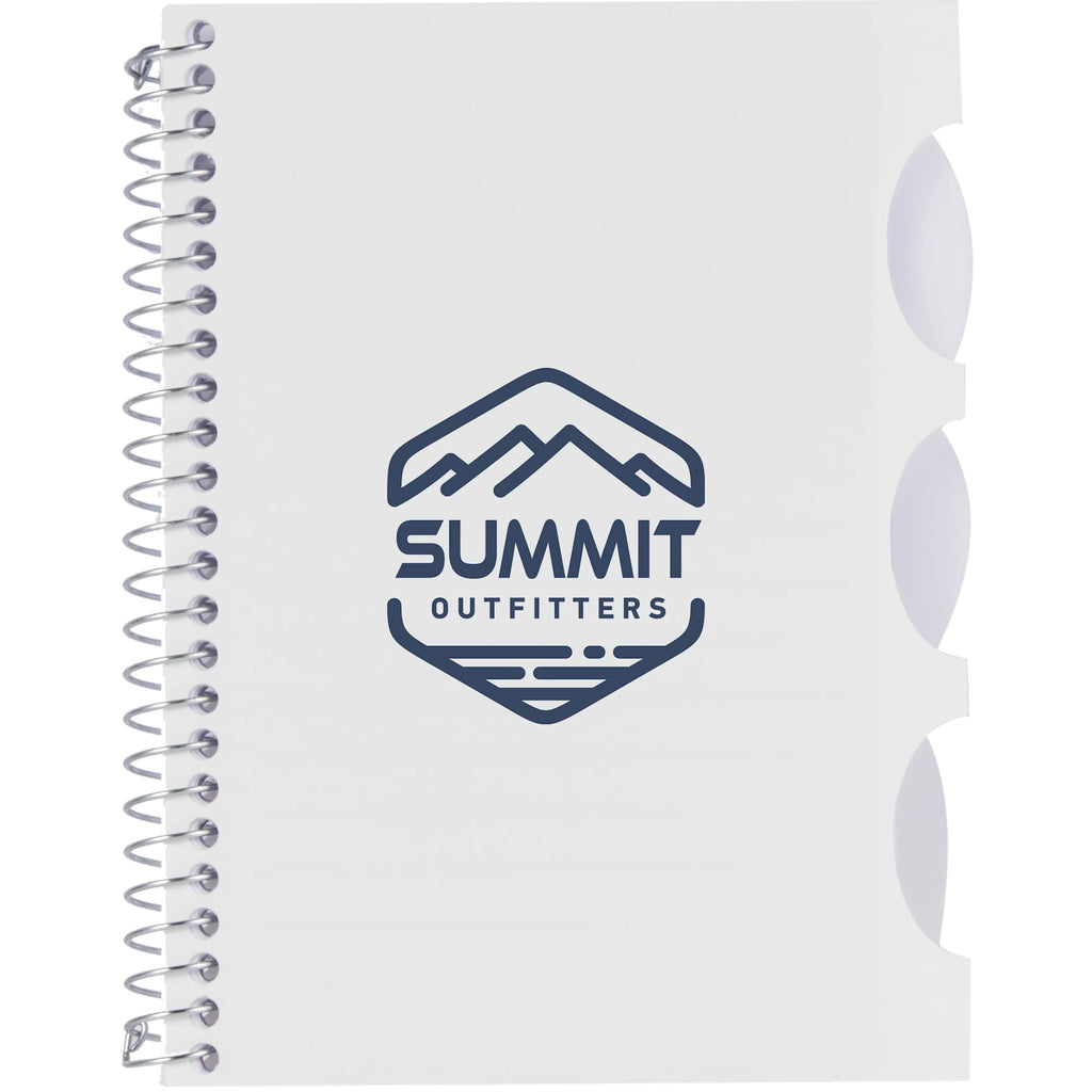 Multitask Notebook with Tabs and Recycled Cover, 4 x 6 Inches - White - Front